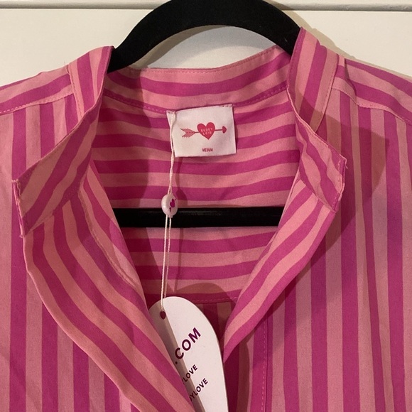 NWT Buddy Love Stevie Mini Shirt Dress - Bubble Gum Pink - Medium - Picture 7 of 9